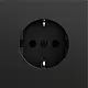 Gira 418874 wandcontactdoos randaarde Systeem 70 zwart mat