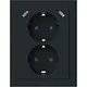 Busch-Jaeger 202EAPJRB2USBC-885 opbouw hoekstopcontact 2-voudig randaarde Safety+ en 2x USB C Future Linear zwart mat
