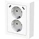 Busch-Jaeger 202EAPJRB2USBC-84 opbouw hoekstopcontact 2-voudig randaarde Safety+ en 2x USB C Future Linear studiowit glans