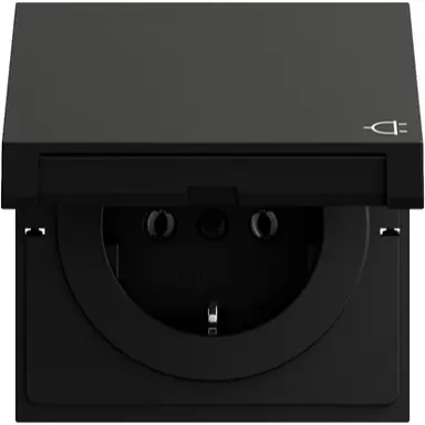 Gira 445474 wandcontactdoos randaarde met klapdeksel Systeem 70 zwart mat