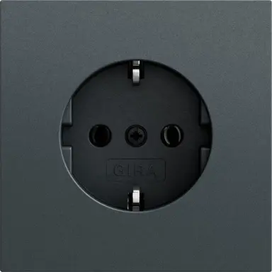 Gira 446673 wandcontactdoos randaarde Systeem 70 antraciet mat