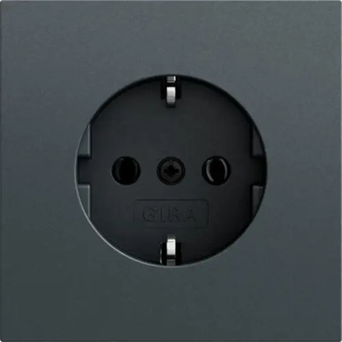Gira 446673 wandcontactdoos randaarde Systeem 70 antraciet mat