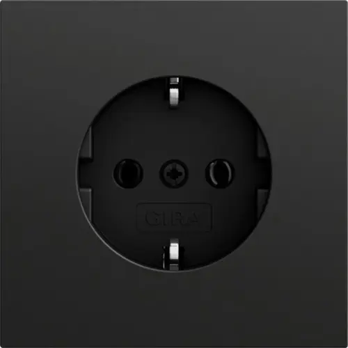 Gira 446674 wandcontactdoos randaarde Systeem 70 zwart mat