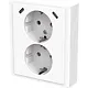Busch-Jaeger 202EUJRB2USBC-84 wandcontactdoos 2-voudig randaarde Safety+ en 2x USB C voor enkele inbouwdoos Future Linear studiowit glans