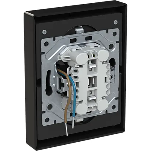 Busch-Jaeger 202EUJRB2USBC-915 wandcontactdoos 2-voudig randaarde Safety+ en 2x USB C voor enkele inbouwdoos Balance SI zwart mat