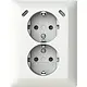 Busch-Jaeger 202EUJRB2USBC-914 wandcontactdoos 2-voudig randaarde Safety+ en 2x USB C voor enkele inbouwdoos Balance SI wit glans