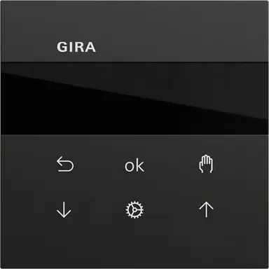 Gira 536674 Systeem 3000 jaloezie- en schakelklok knop met display Systeem 70 zwart mat