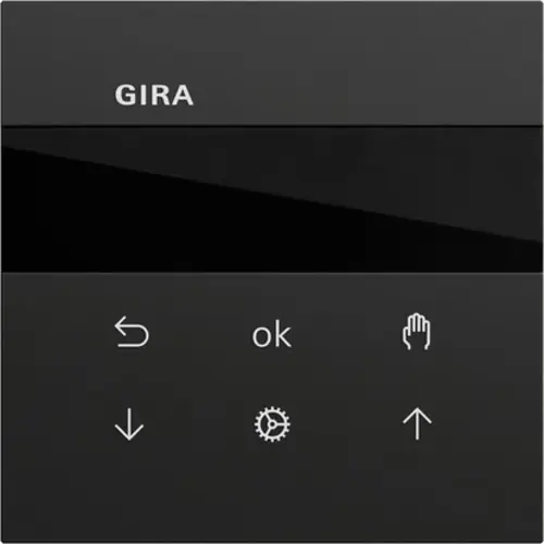 Gira 536674 Systeem 3000 jaloezie- en schakelklok knop met display Systeem 70 zwart mat