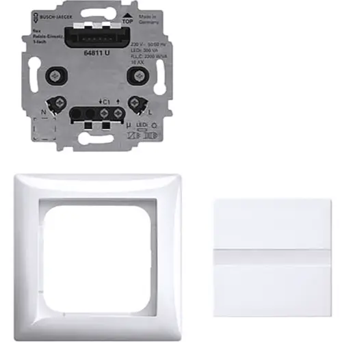 Busch-Jaeger 64765 UJ-914 comfortschakelaar flex compleet met relaissokkel Balance SI wit glans