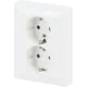 Busch-Jaeger 202 EUJRB-914 wandcontactdoos 2-voudig randaarde kindveilig voor enkele inbouwdoos Balance SI wit glans