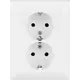 Busch-Jaeger 202 EUJR-914 wandcontactdoos 2-voudig randaarde voor enkele inbouwdoos Balance SI wit glans