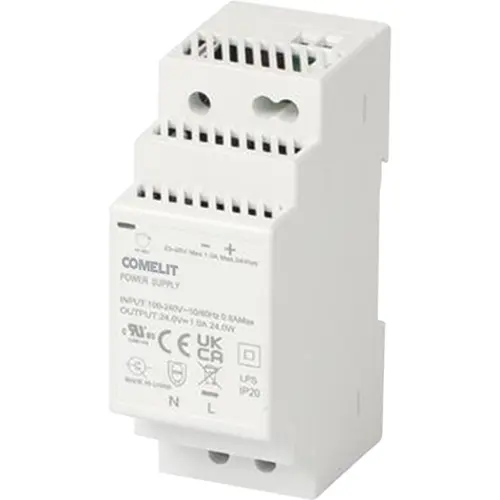 Comelit 43015A voeding DIN-rail 230V 12VDC 2A 24W IP20
