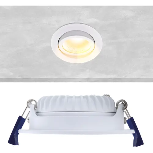 EcoDim ED-10022 LED-inbouwspot IP54 dimbaar 75mm rond 23mm inbouwdiepte 2000-3000K/dim-to-warm wit