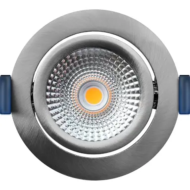 EcoDim ED-10024 LED-inbouwspot IP54 dimbaar 75mm rond 23mm inbouwdiepte 2000-3000K/dim-to-warm geborsteld nikkel