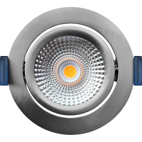 EcoDim ED-10024 LED-inbouwspot IP54 dimbaar 75mm rond 23mm inbouwdiepte 2000-3000K/dim-to-warm geborsteld nikkel
