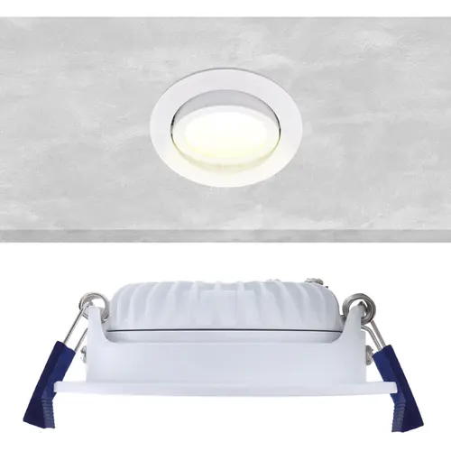 EcoDim ED-10028 LED-inbouwspot IP54 dimbaar 75mm rond 23mm inbouwdiepte 2700K wit