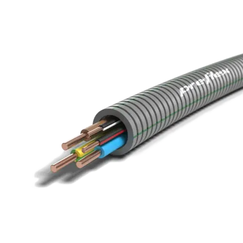 Preflex 1234000827 flexibele buis 20mm voorbedraad 3x2.5mm² br/bl/gg + 2x1.5mm² zw/zr rol van 100 meter
