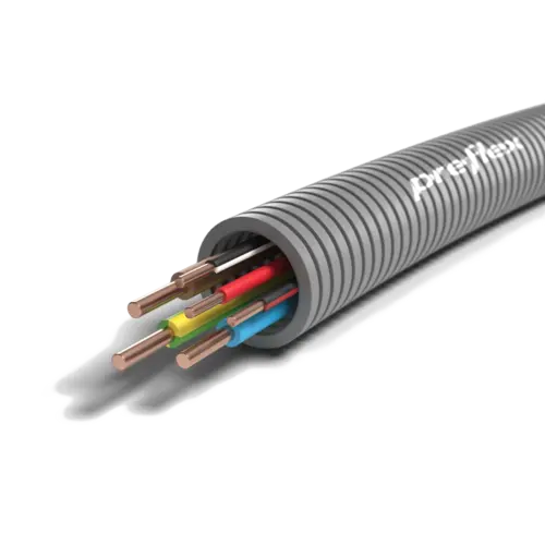 Preflex 1234000835 flexibele buis 20 mm voorbedraad 3 x 2.5 mm² br/bl/gg + 3 x 1.5 mm² zw-ro/zw-wt/ro rol van 100 meter