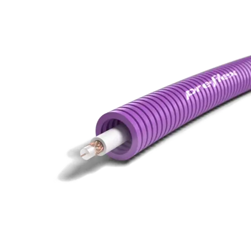 Preflex 1234001385 flexibele buis 16 mm voorbedraad met COAX kabel rol 100 meter paars