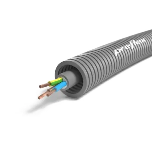 Preflex 1234001085 flexibele buis 16 mm voorbedraad met VMVL 3 x 1,5 mm² kabel rol 100 meter
