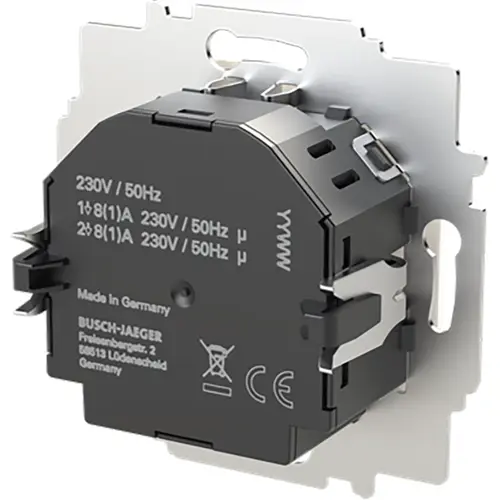 Busch-Jaeger 1099 UHKTA-BT ruimtethermostaat met display en Bluetooth verwarmen en koelen 230V
