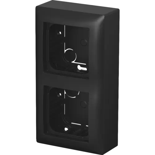 Busch-Jaeger 1712 F-915 vlakke opbouwbak 2-voudig inclusief afdekraam Balance SI zwart mat