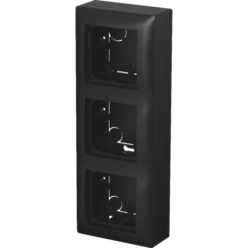Busch-Jaeger 1713 F-915 vlakke opbouwbak 3-voudig inclusief afdekraam Balance SI zwart mat
