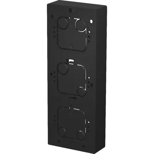 Busch-Jaeger 1713 F-915 vlakke opbouwbak 3-voudig inclusief afdekraam Balance SI zwart mat
