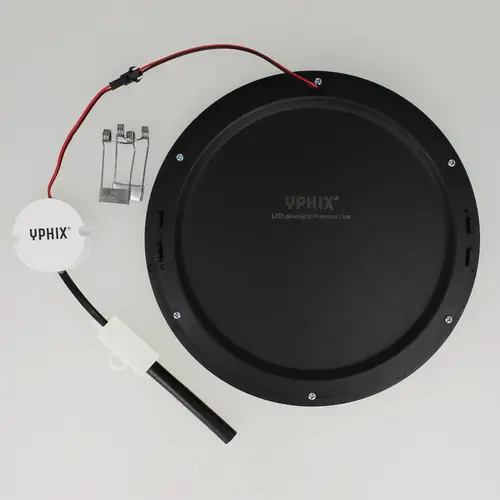 Yphix 50415315 LED Downlight Premium Line 24cm zwart 15W 3000K IP44 dimbaar