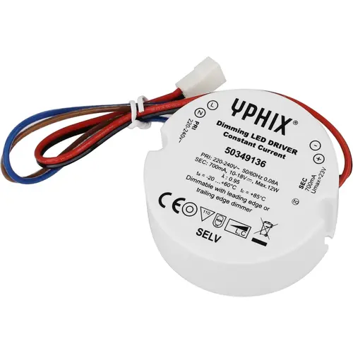 Yphix 50349136 LED Driver 700mA Max. 13W 10-18V dimbaar