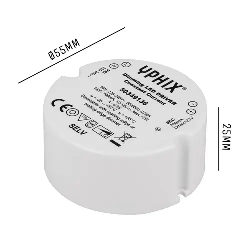 Yphix 50349136 LED Driver 700mA Max. 13W 10-18V dimbaar