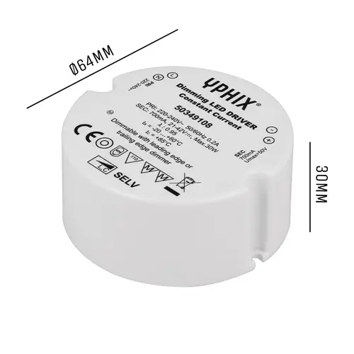 Yphix 50349108 LED Driver 700mA Max. 29W 21-42V dimbaar