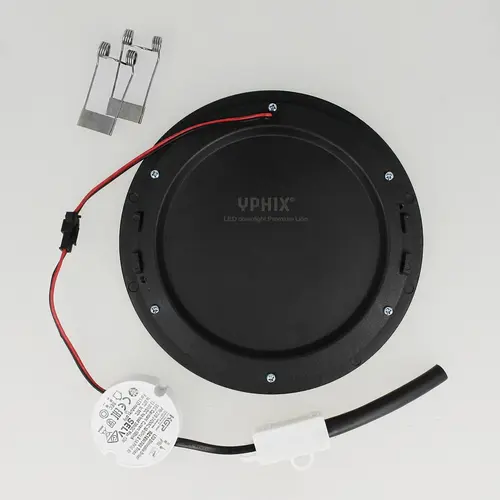 Yphix 50415311 LED Downlight Premium Line 18cm zwart 11W 3000K IP44 dimbaar