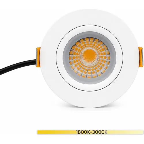 Yphix 50182003 LED inbouwspot Parma 6W 1800-3000K dim to warm en kantelbaar wit