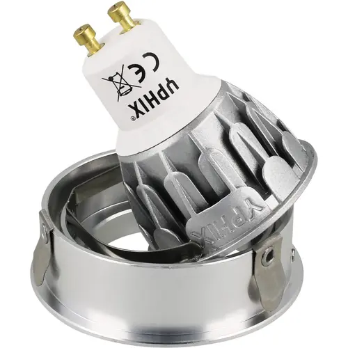 Yphix 50114301 Inbouwspot GU10 Torino vierkant aluminium kantelbaar met klemveren exclusief lichtbron