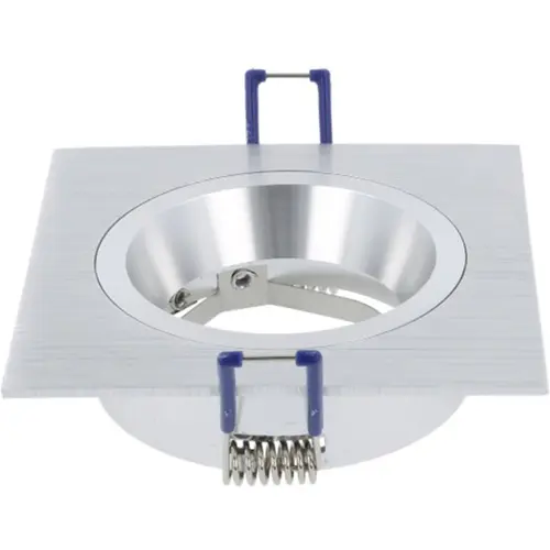 Yphix 50114302 Inbouwspot GU10 Torino vierkant aluminium kantelbaar met klemveren exclusief lichtbron