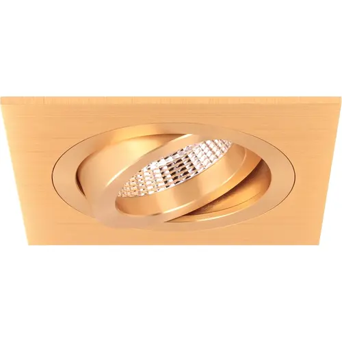 Yphix 50114341 Inbouwspot GU10 Torino vierkant goud kantelbaar met klemveren exclusief lichtbron