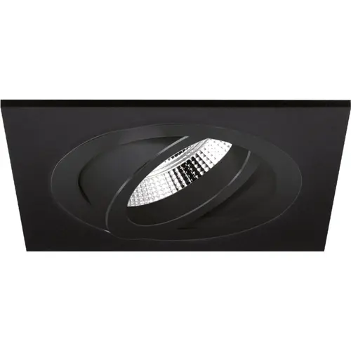 Yphix 50114363 Inbouwspot GU10 Torino vierkant zwart kantelbaar met klemveren exclusief lichtbron