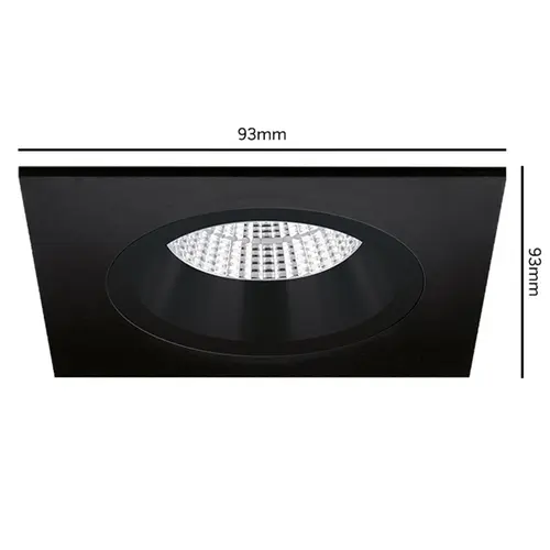 Yphix 50114364 Inbouwspot GU10 Milano vierkant zwart verdiept met klemveren exclusief lichtbron