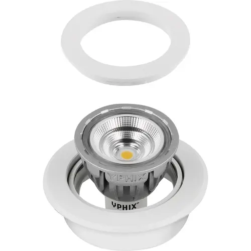 Yphix 50114421 Inbouwspot GU10 Verona rond wit kantelbaar met klemveren exclusief lichtbron