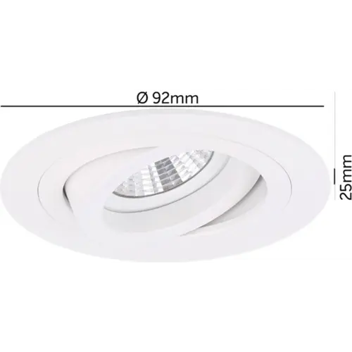 Yphix 50114422 Inbouwspot GU10 Modena rond wit kantelbaar met klemveren exclusief lichtbron