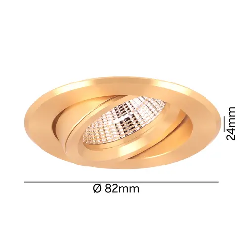 Yphix 50114441 Inbouwspot GU10 Verona rond goud kantelbaar met klemveren exclusief lichtbron
