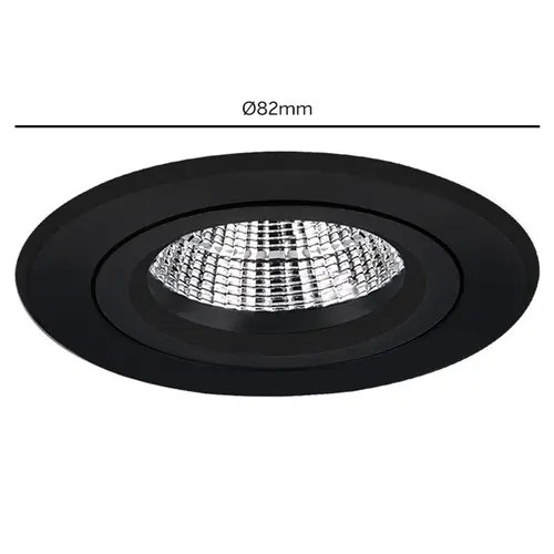 Yphix 50114464 Inbouwspot GU10 Verona rond zwart kantelbaar met klemveren exclusief lichtbron