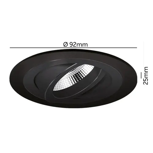 Yphix 50114465 Inbouwspot GU10 Modena rond zwart kantelbaar met klemveren exclusief lichtbron