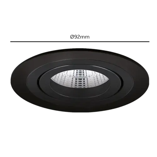 Yphix 50114465 Inbouwspot GU10 Modena rond zwart kantelbaar met klemveren exclusief lichtbron