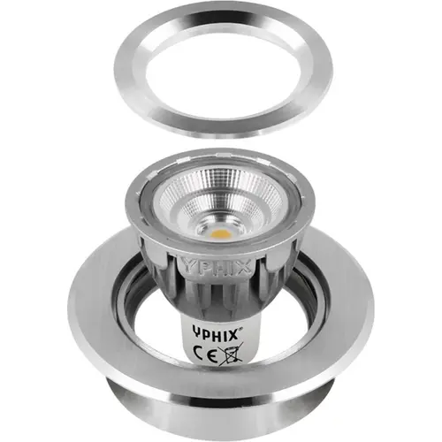Yphix 50114470 Inbouwspot GU10 Verona rond aluminium kantelbaar met betonveer exclusief lichtbron