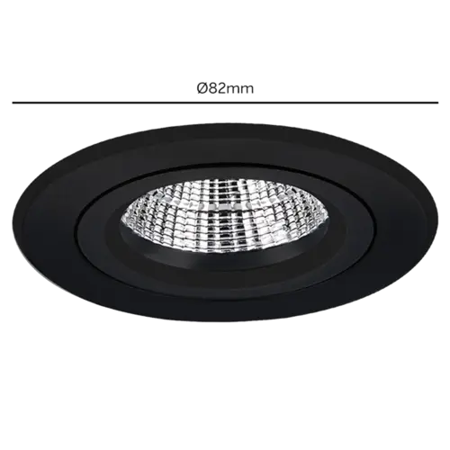 Yphix 50114472 Inbouwspot GU10 Verona rond zwart kantelbaar met betonveer exclusief lichtbron