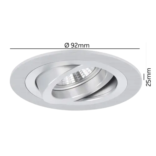 Yphix 50114473 Inbouwspot GU10 Modena rond aluminium kantelbaar met betonveer exclusief lichtbron