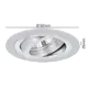 Yphix 50114473 Inbouwspot GU10 Modena rond aluminium kantelbaar met betonveer exclusief lichtbron