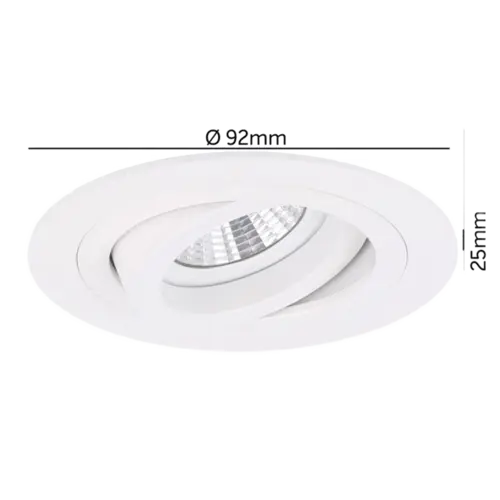 Yphix 50114474 Inbouwspot GU10 Modena rond wit kantelbaar met betonveren exclusief lichtbron